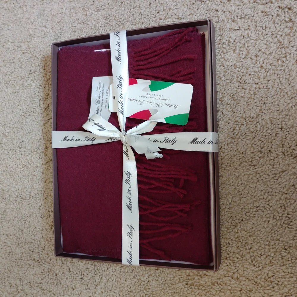 Made in Italy Burgundy Scarf